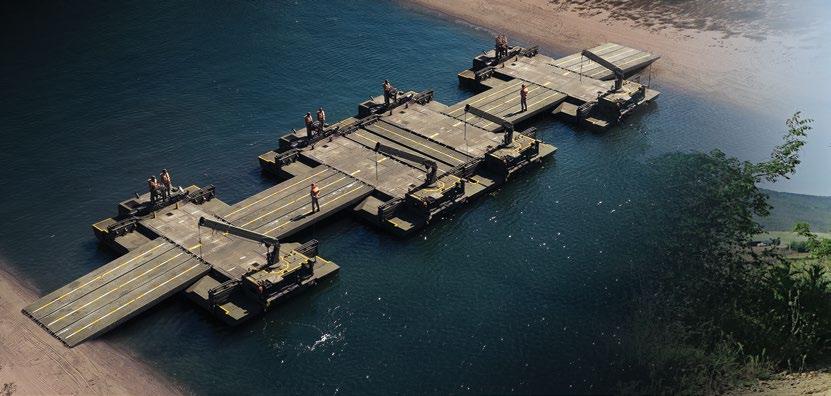 12 adet SAMUR Sistemi bir araya gelerek 150 m uzunluğunda bir köprü oluşturmakta ve araçların kıyılar arası geçişine olanak sağlamaktadır.