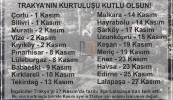 00 arası; Yeni Mescit Mahallesi TR 1-15 Bölgesi ve bölgedeki diğer tesislere 5 Kasın 2019 (Salı) saat 09.00-12.00 arası; Keşan Çeltik Köyü ve bölgedeki diğer tesislere 6 Kasım 2019 (Çarşamba) saat 09.