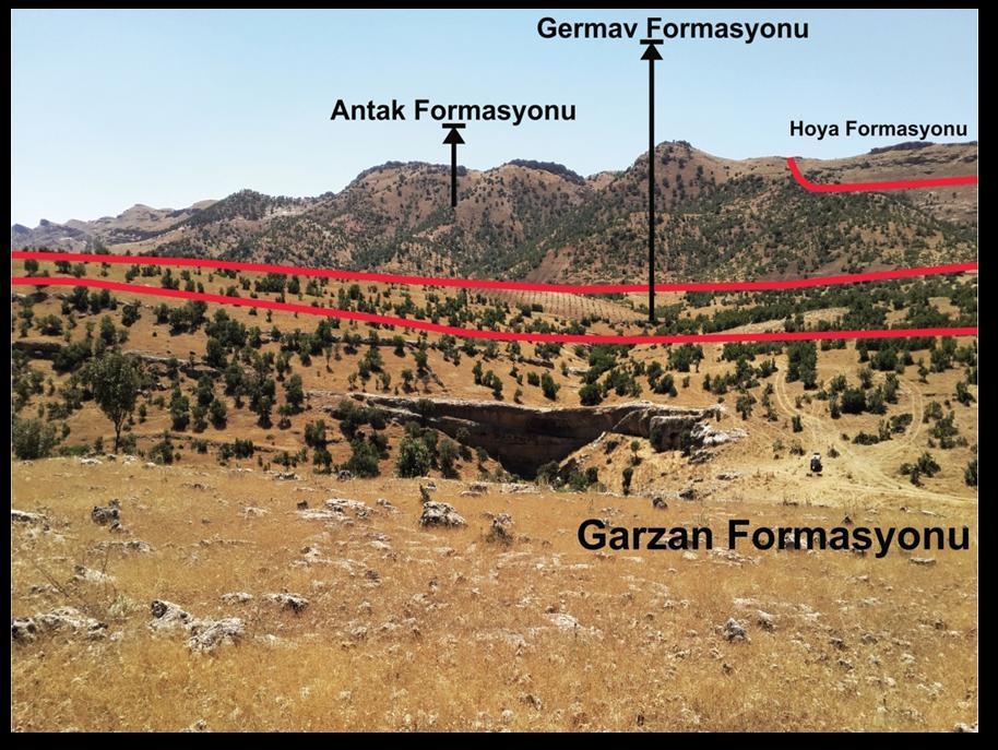 karbonatlı silttaşı, killi kireçtaşı, ve marn ardalanmasından oluşan Maastrihtiyen yaşlı, denizel Alt Germav Formasyonu na geçilir.