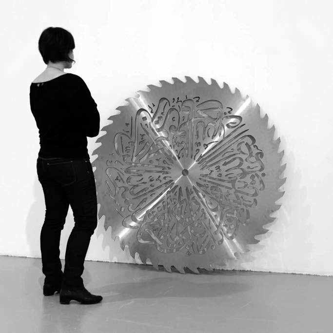 95 1. Between the lines, 2010, yuvarlak çelik testere bıçağı, 150 cm Sanatçının ve galeri Hussenot, Paris in