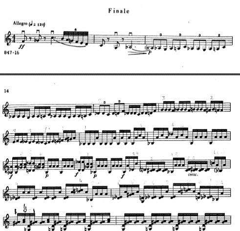 4-Finale Final, ikinci bölümün (scherzo) son ölçülerindeki temaya ait bir motifi taşıyarak başlamaktadır. Bölümün genelinde yine horon dansını andıran hareketli ve heyecanlı karakter görülür.