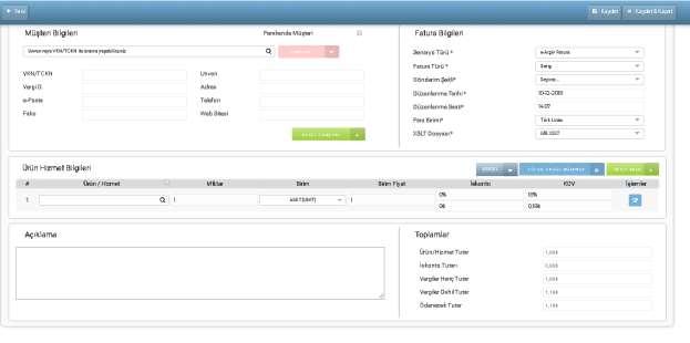 zorundadır. Oluşturulan faturanın alıcısı E-Fatura mükellefi ise fatura oluşturma işlem başarısız olur.