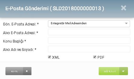 Işlenen E-Arşiv Faturalar için alıcılara e-posta gönderimi otomatik olarak yapılabileceği gibi manuel olarak tanımlanan SMTP bilgileri ile de yapılabilir.