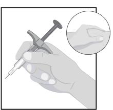 Diğer elinizle enjeksiyon bölgesindeki deriyi kavrayınız yükseltilmiş ve sıkı bir yüzey oluşturmak için sıkıca  7.