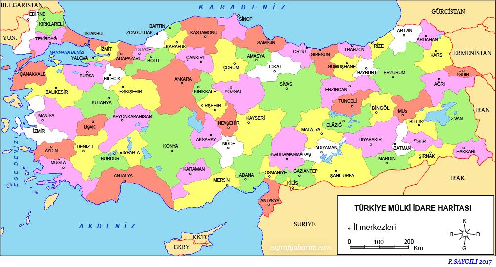 Haritayı inceleyiniz ve aşağıdaki soruları cevaplayınız. Ülkemizin üst tarafında hangi deniz vardır? Ülkemizin alt tarafında hangi deniz vardır? Ülkemizin sol tarafında hangi deniz vardır?