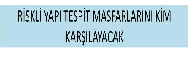 Yasa Bir yapının riskli yapı olup olmadığıyla ilgili tespit masrafları yapı malikleri tarafından karşılanacaktır.