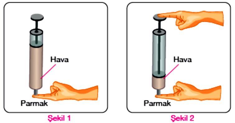 C)Baş parmağına uygulanan basınç daha fazladır. D)Baş parmağına uygulanan kuvvet daha fazladır. 31.) Filiz-Sıvının derinliği artarsa kabın tabanındaki sıvı basıncı değişmez.