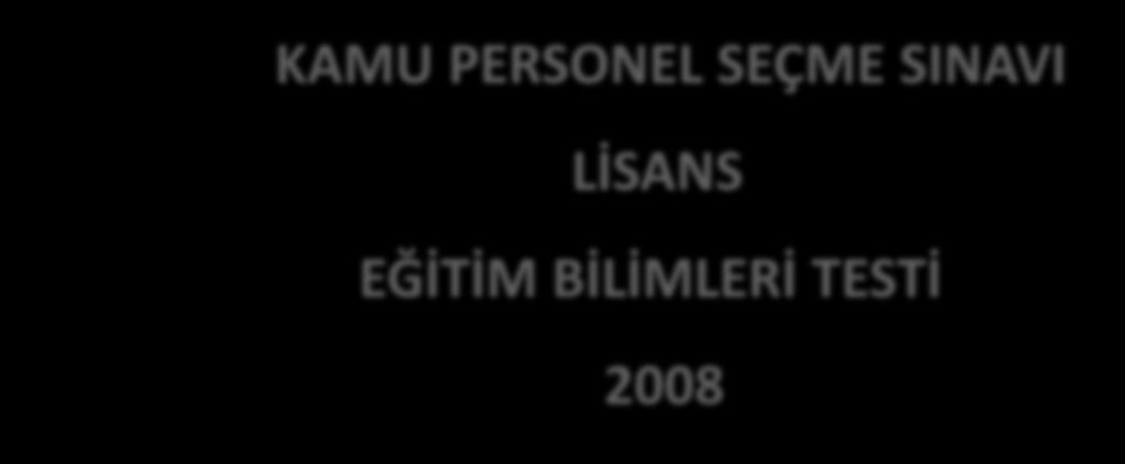 KAMU PERSONEL SEÇME