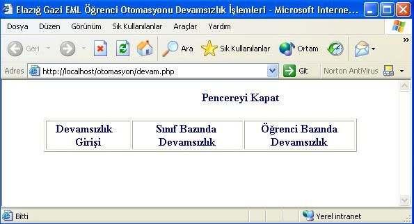 9 da görüldüğü gibi kullanıcı önce programa girişi yapılan derslerden birini, sonra mevcut sınıflardan birini seçerek sorgulama işlemini yapabilir. 5.