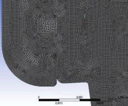 Grid of generation was prepared by using ANSYS Meshing. When the complex geometry of the frame was considered, mesh study was carried out up to 1,500,000 elements.