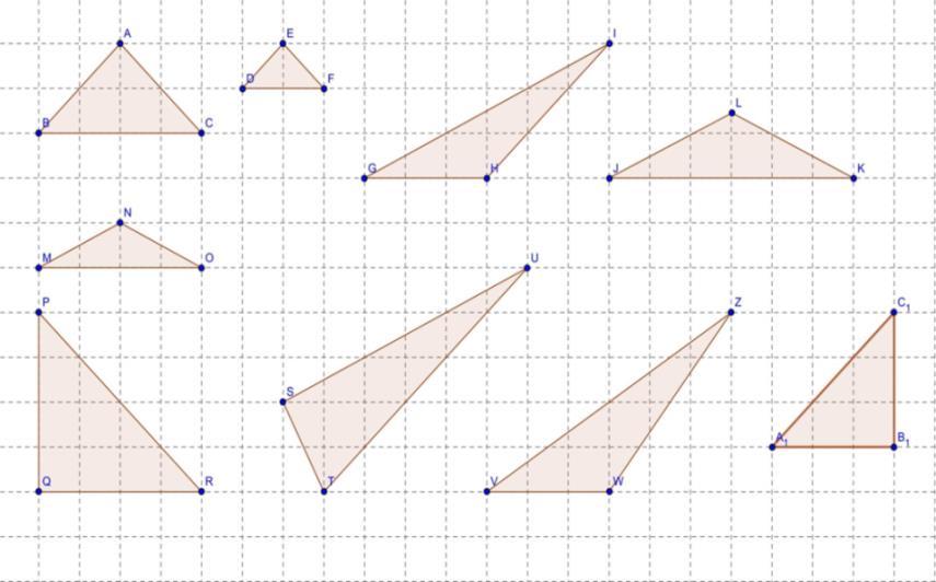 EK Oturum1 1) Aşağıdaki üçgenlerden hangilerinin birbirine benzer veya eş olduklarını bulunuz.