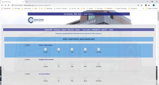 ÇOSB Elektronik Anket Programı ÇOSB tarafından gerçekleştirilen anketlerin elektronik ortamda yapılabilmesi