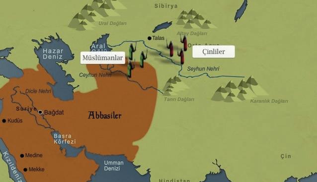 Talas Muharebesi 751 yılında bugünkü Kırgızistan sınırları içindeki Talas Nehri civarında, Abbasiler ve müttefiki
