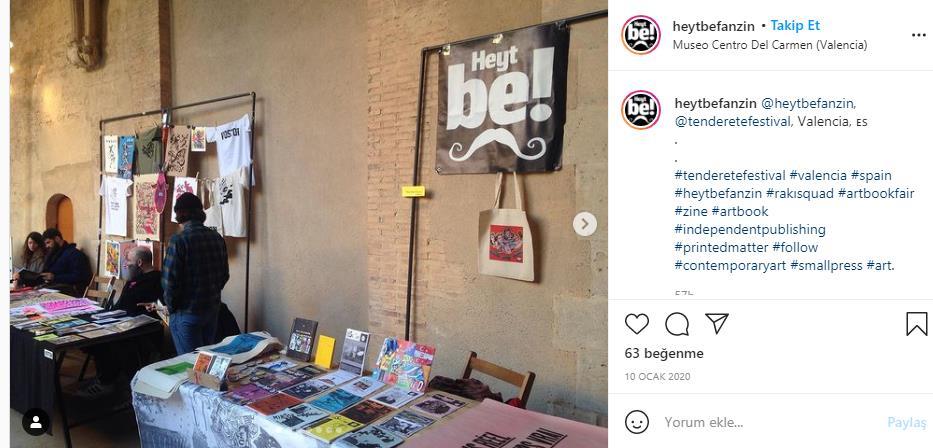 Cité internationale des arts, Paris (2015) ve Gazete Bayii projesi kapsamında Pera 64 de (2016, İstanbul), Athens Zine Fest ve Riga Zine Fest gibi festival, fuar ve fanzin sergileri bunlardan