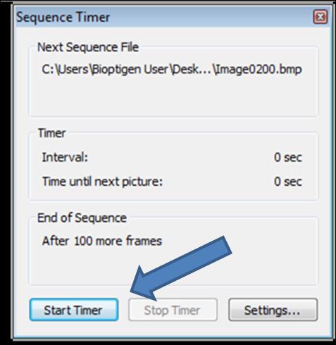 Gelişmiş İşlemler 9. Fundus kameradan kayıt başlatmak için "Start Timer" öğesini tıklayın.