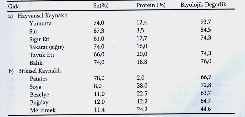 Bazı Gıdalardaki Protein Oranları 127 Aminoasitler Proteinlerin temel yapı taşı aminoasitlerdir. Bugüne kadar belirlenmiş 20 aminoasit bulunmaktadır.