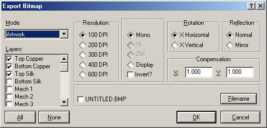 122 4.2.2.5. Export Bitmap Çalışma alanının seçilen kısmının Bitmap dosyası olarak kaydedilmesini sağlar. Bu komutun kullanılmasıyla şekil 4.13 teki diyalog kutusu karşımıza gelecektir.