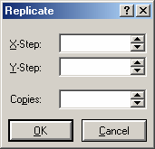 135 4.2.4.5. Replicate Seçilen eleman yada padin istenilen aralık ve sayıda çoğaltılmasını sağlar. Bu komutun kullanılmasıyla şekil 4.27 deki diyalog kutusu karşımıza gelecektir.