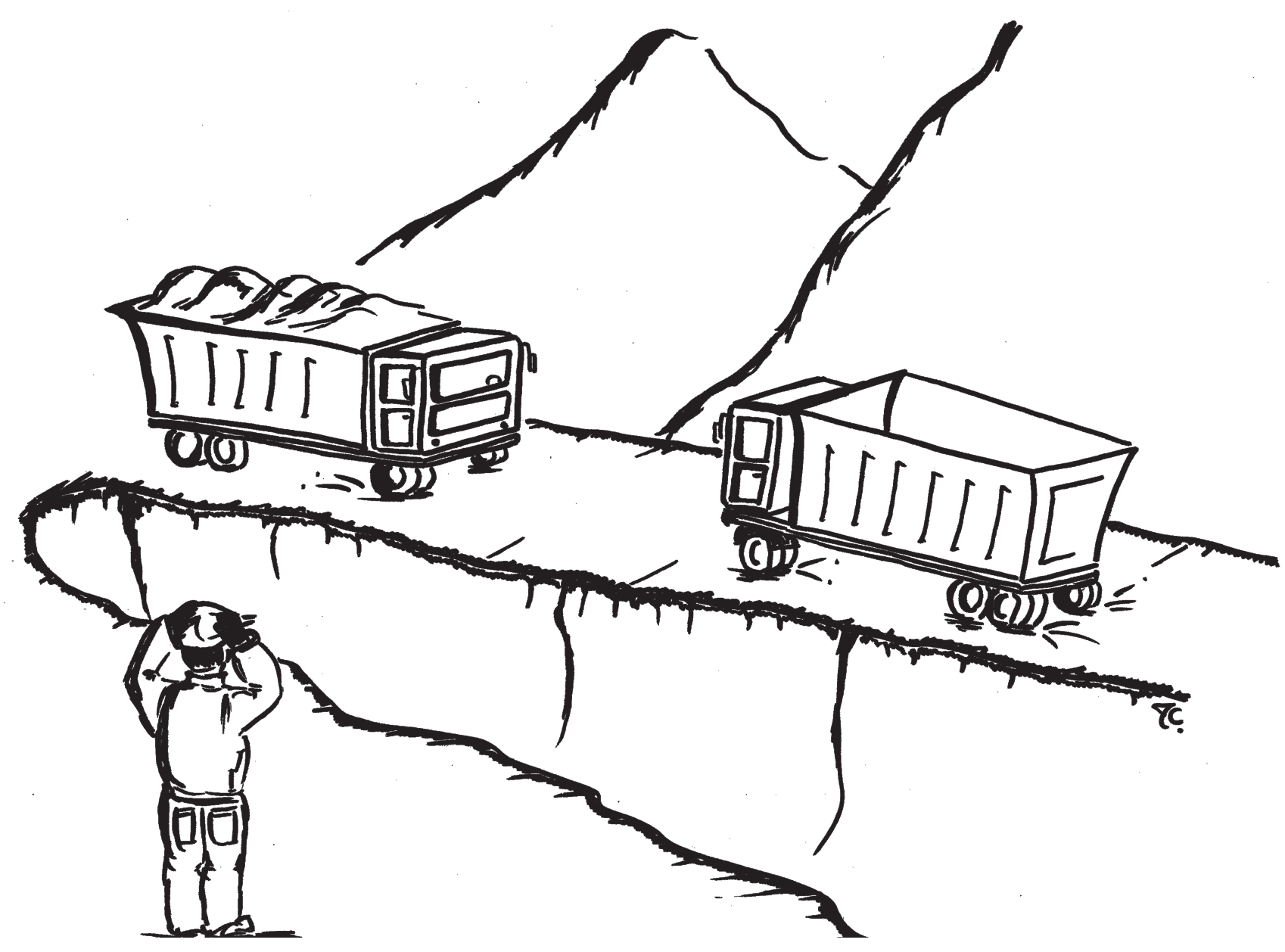 Resim 3 Taşıma yapan araçları emniyete alabilmek için hem yamaç hem de ocak içi tarafında en