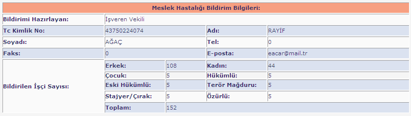 de gösterilen linkler aracılığı ile ayrıntılı görüntüleme işlemi yapılır.