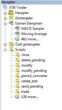 Özel Göstergeler Bölümü MetaTrader, çok esnek bir yatırım platformudur.