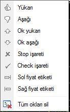 Dikey Çizgi Dikey çizgi çizer. Yatay Çizgi Yatay çizgi çizer. Trend Çizgisi Bu fonksiyonu grafik üerinde istediğiniz bir noktadan trend çizmek için kullanabilirsiniz.