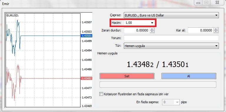 Diğer yatırım enstrümanlarını ele aldığımızda (endeksler ve emtialar), 1 lotluk değerin hesaplanması farklıdır.