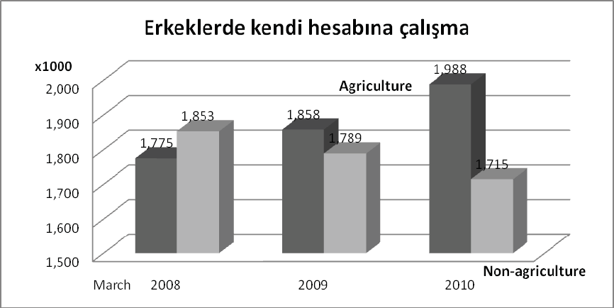 piyasasının en altında yer almaktadır. Kendilerine yönelik özel herhangi bir s oysal koruma yoktur. Kendi hesabına çalışma ücret karşılığı çalışmaya iyi bir alternatif değildir.