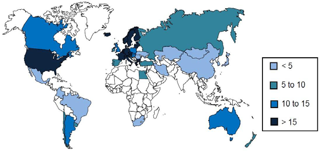 Avrupa 207,5 280,3 % 27,0 % 28,4 % 105 AB 27 144,8 288,5 % 18,9 % 20,4 % 108 AB Harici 62,6 263,1 % 8,2 % 8,0 % 98 Kuzey Amerika 95,6 274,0 % 12,5 % 12,9 % 104 Kaynak: PZ, Comtrade, 2014 Güney