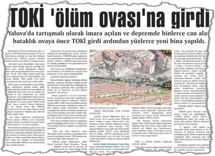 Deprem, sel, heyelan gibi doğa olaylarına sıklıkla maruz kalan ülkemizde kent planlamalarının kılı kırk yararak yapılması gereği açıktır.