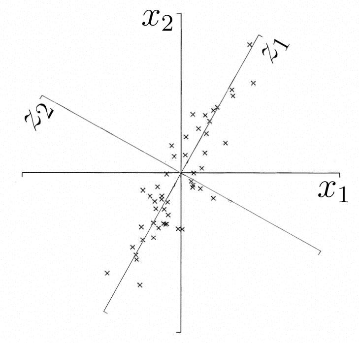 Geometric picture of principal components (PCs) Rotasyon