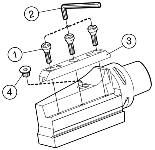 Çok-amaçlı işleme için delik barası adaptörleri oromant apto adaptörleri Teknik bilgi: = Kesme sıvısı direk merkezden geçer L = Sol kesme sıvısı ağızlığı sıvıyı alır R = Sağ kesme sıvısı ağızlığı