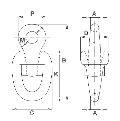 EK A - 12 EK A Ürün Listesi Zincir ve Aksesuvarları Fırdöndü Ana Boyutlar d A B C D K M P 12,5 15 121 59 48 79 18 48 14 17 136 66 53 88 20 53 16 19 155 75 61 101 22 61 17,5 21 170 82 67 110 25 67 19