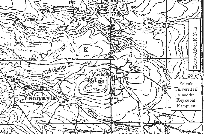 Şekil 4. Rüzgâr Enerjisi Gözlem İstasyonu ve Önerilen Türbin Yerleri santrallerinin yerleri rüzgâr türbini resimleri ile gösterilmiştir.