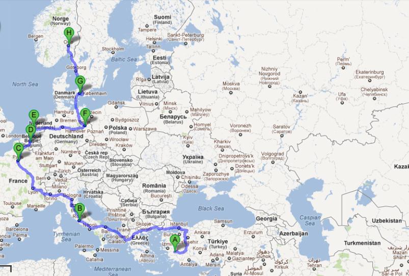 NAZİLLİ DEN AVRUPA: Oslo ya kadar 6167 Km mesafedir. Roma, Paris, Brüksel, Amsterdam, Berlin, Kopenag ve Oslo hemen hemen 3-4 Saat uçuş mesafesindedir.