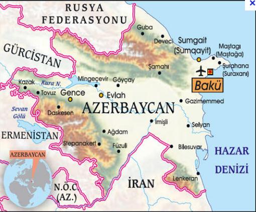 Hem Avrupa hem Asya'da toprağı bulunan Azerbaycan, bir Türk halkı olan Azerilerin yoğun şekilde yaşadığı ikinci ülke konumundadır.