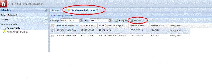 Artık fatura yükleme ve gönderme işleminiz