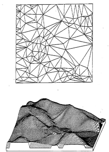 ÜDA da coğrafi özellikler topolojik olarak ilişkilendirilmiş üçgen ağlar bütünü olarak