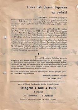 Bu gösteriler 10-11-12 Eylül 1954 günlerinde İstanbul Açıkhava Tiyatrosunda gerçekleştirilmiştir.