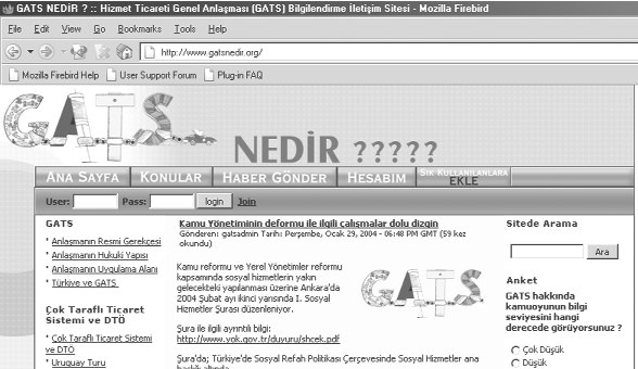 GATS NEDÝR? 30 WEB SiTESi AÇILDI... TMMOB olarak GATS ile ilgili belgeleri bir araya getirilmesi ve kamuoyuyla paylaþýlmasý amacýyla "http://www.gatsnedir.