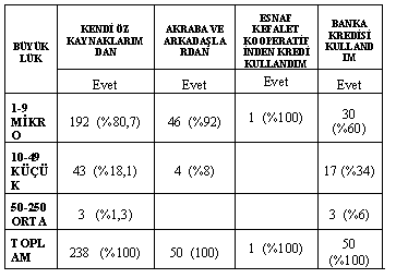 İşletmelerin Öz Sermaye Yeterlilik Durumu Anket sonuçlarına göre; 1-9 arasında işçi çalıştıran mikro ölçekli işletmelerden 53 tanesinin (%21,2) öz sermayesinin yeterli