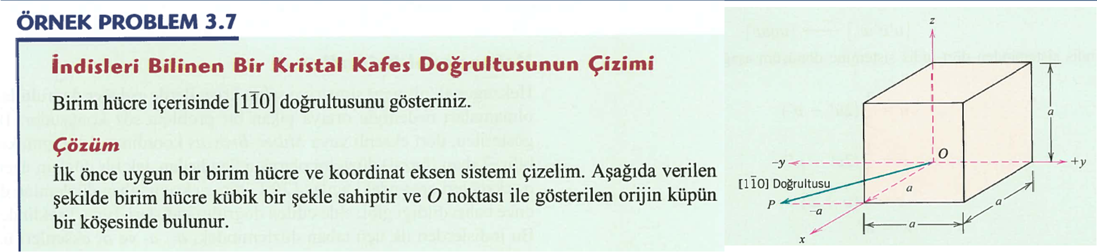 Bu denklemlerde u, v, w üç indis sistemine ve u, v, t, w ise Bravais Miller dört