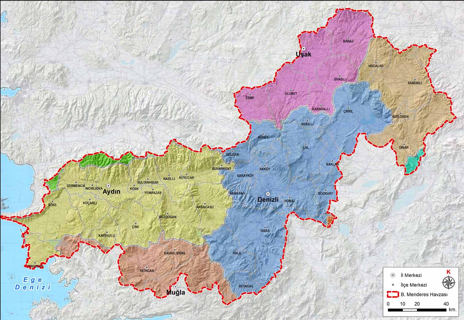 Harita 4 - Demografi Haritası 4.1. Büyük Menderes Havzası tarihin her döneminde nüfusun yoğun olduğu bir havza oldu. 193 lu yıllardan bu yana ise Havza nüfusu yaklaşık 4 kat arttı.