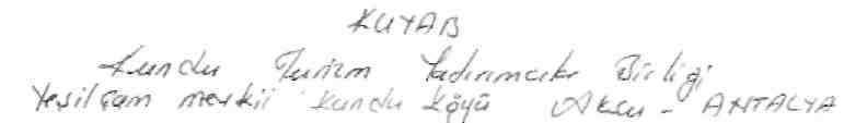 2009 sayılı yazı ve ekinde gönderilen 15.01.