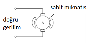 ġekil 2.6 Basit Bir DA Motor [7] 2. 2. 2 Seri Uyarmalı Motorlar Seri uyarmalı motorlarda uyarma sargıları rotor sargılarına seri olarak bağlanır.