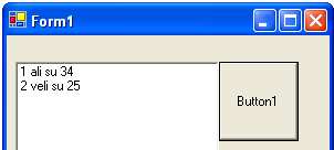 read = True If okuyucu(3) > 20 Then ListBox1.Items.Add(okuyucu(0) & " " & okuyucu(1) & " " & okuyucu(2) & " " & okuyucu(3)) End If Loop baglantim.