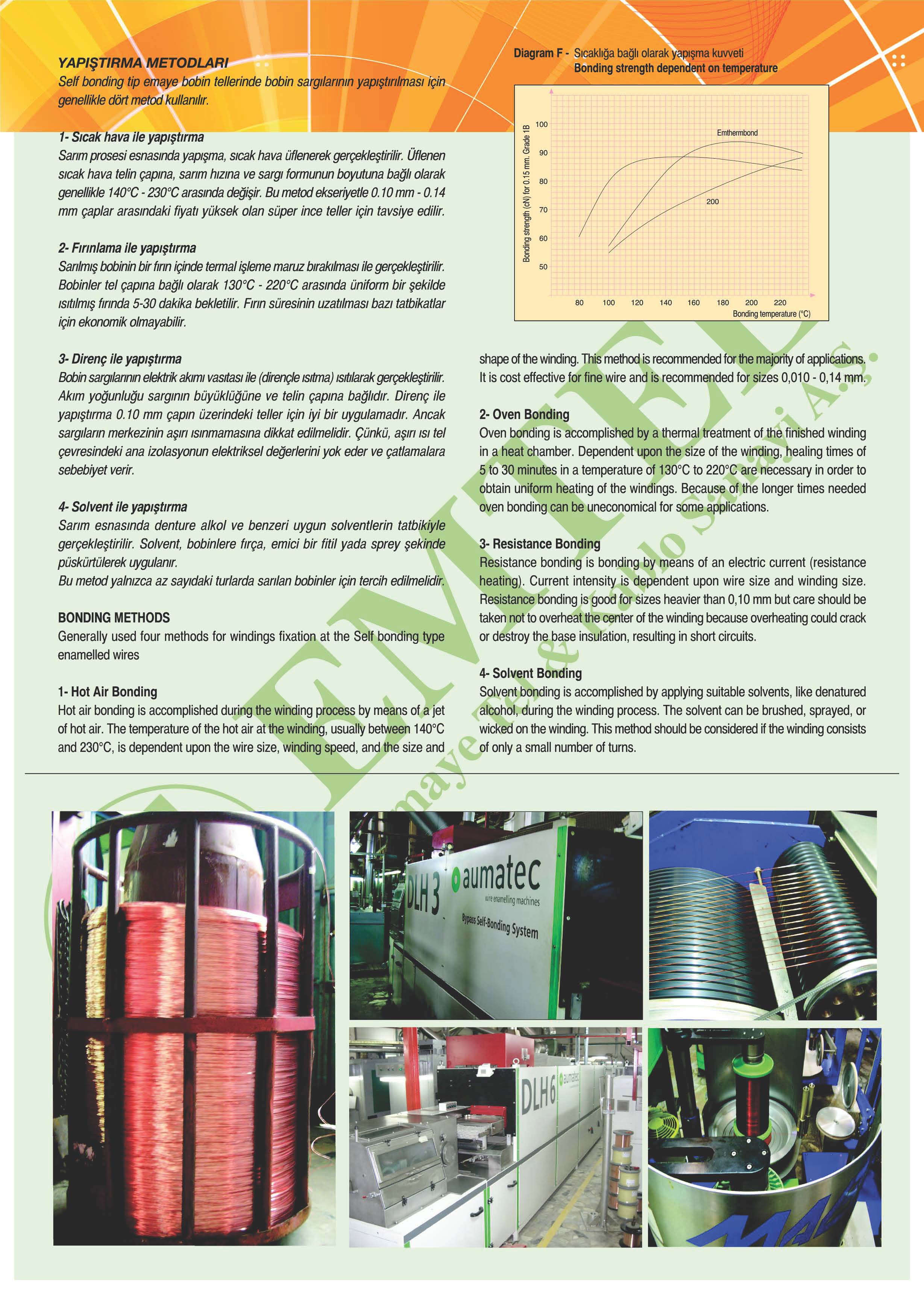YAP/TIRMA METODLARI Selfbonding tipemaye bobin tellerinde bobin sargllarmm yapl$tm/masl ir;in genellik/e dort metod kullamijr.