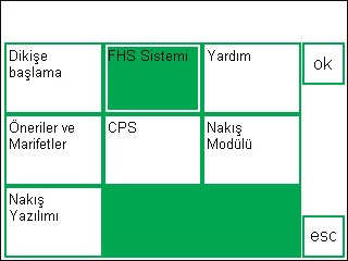 Dikifle bafllang ç - FHS sistemi - Yard m - puçlar ve Hileler - CPS - Nak fl modülü - Nak fl program istenen konuyu seçmek için dokunun do rulamak için OK ye bas n konular de ifltirmek için, esc ye