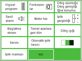 eco Fonksiyonu/Özel aksesuarlar 73 Kurulum program ndan Kurulum programlar ndan ç k fl esc ye bas n Kurulum kapan r de ifliklikler kaydedilmifltir makine kapat ld nda de ifliklikler kay tl kal r eco