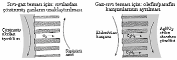 uygulamalarında yaşanmamaktadır [62]. Kullanılan membranlar, bir bileşenin nispeten serbest geçişine izin verirken diğerine izin vermeyen engeller olarak hareket ederler.